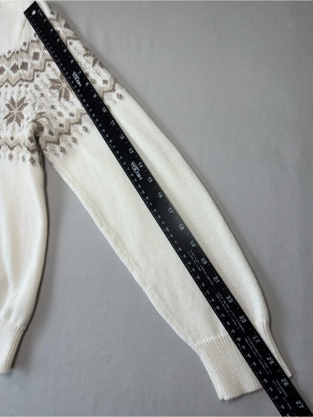 J.Crew Fair Isle Nordic Snowflake Sweater Ivory Cream Size Medium